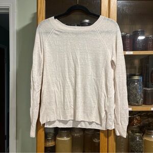 Women's Cream Sweater Top 100% Linen